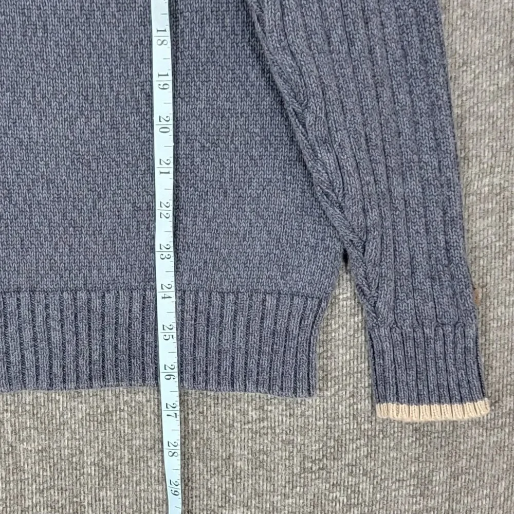 Columbia Sportswear Sweater Mens Small Grayish Blue 100% Cotton Ribbed Preppy